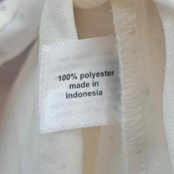 Lane Bryant Blouse Top Plus 16 Gold Sparkle Dot Keyhole Neck Long Sleeve Ivory - Picture 7 of 8